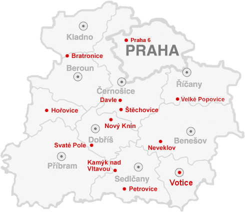 Mapa středisek